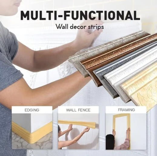 Adhesive Environmental Protection 3D Wall Edging Strip (7.55 FEET/ROLL)