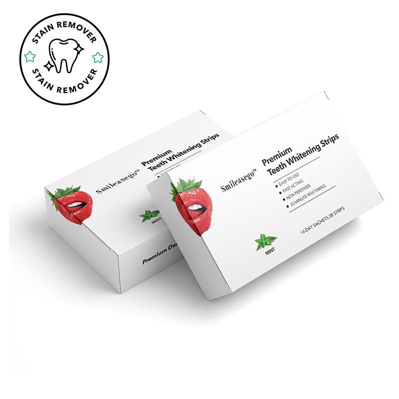 Smileasego™ Teeth Whitening Strips, Non-peroxide, Fluoride Free & Vegan, 28 Strips (14-day Treatment)