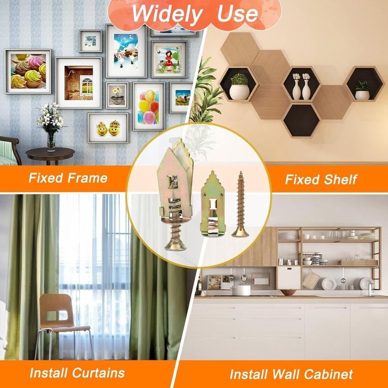 🔩QIAWI™-40PCS Self-Drilling Drywall Anchors and Screws Kit