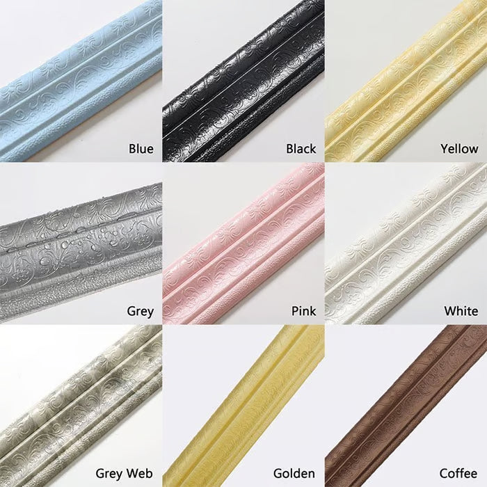 Adhesive Environmental Protection 3D Wall Edging Strip (7.55 FEET/ROLL)