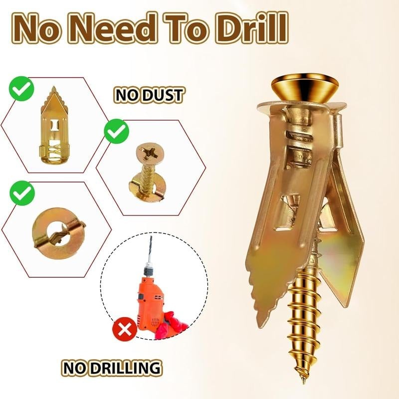 🔩QIAWI™-40PCS Self-Drilling Drywall Anchors and Screws Kit