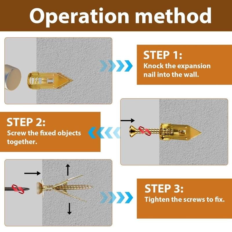 🔩QIAWI™-40PCS Self-Drilling Drywall Anchors and Screws Kit