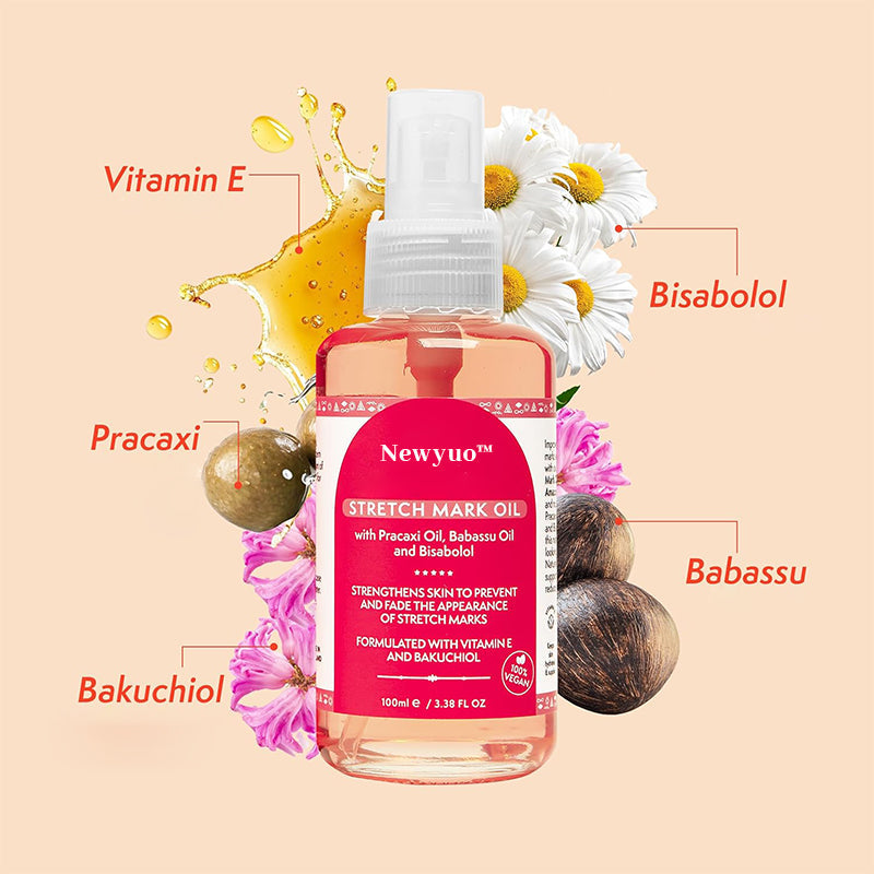 Newyuo™ Skin Care Oil for Stretch Marks, Scars, Vegan & Paraben Free