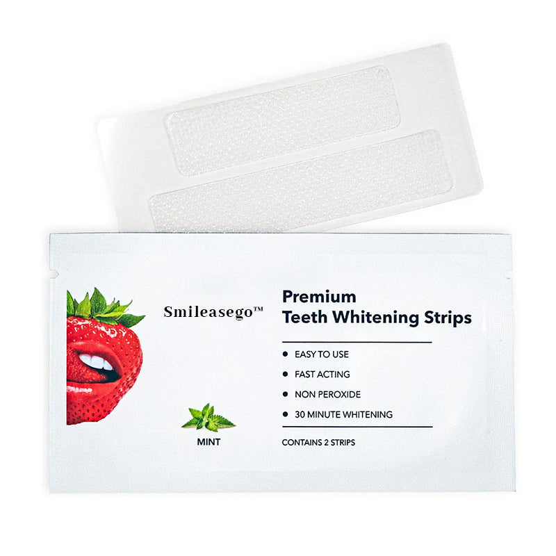 Smileasego™ Teeth Whitening Strips, Non-peroxide, Fluoride Free & Vegan,  28 Strips (14-day Treatment)