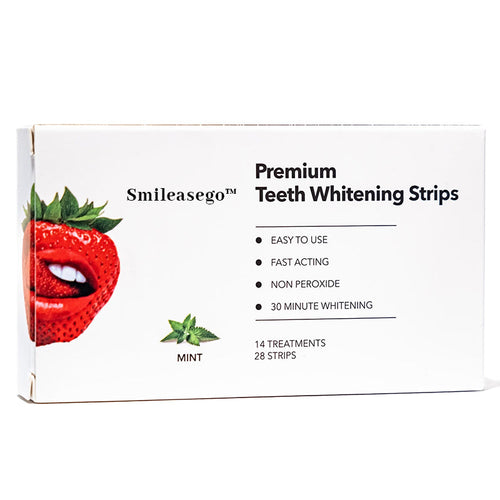 Smileasego™ Teeth Whitening Strips, Non-peroxide, Fluoride Free & Vegan,  28 Strips (14-day Treatment)